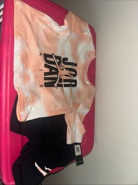 Jordan Tie-Dye Crewneck Sweatshirt - Peach, White & Black